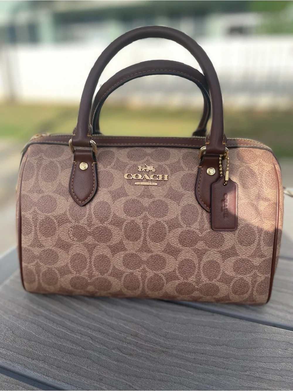 Coach Medium Rowen in Brown Signature Canvas